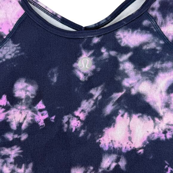 LULULEMON Align Nulu T-Shirt Sz 8 Circulate Tie Dye Mineral Blue Multi - Picture 4 of 4